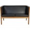 Hans Wegner 2.personers Ge285 sofa i sort læder