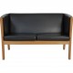 Hans Wegner 2.personers Ge285 sofa i sort læder