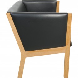 Hans Wegner 2.personers Ge285 sofa i sort læder