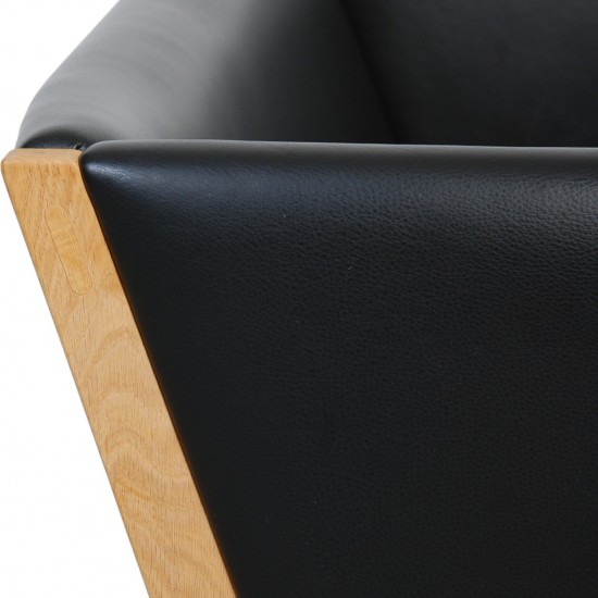 Hans Wegner 2.personers Ge285 sofa i sort læder