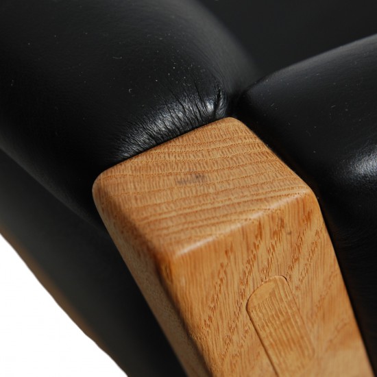 Hans Wegner 2.personers Ge285 sofa i sort læder