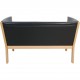 Hans Wegner 2.personers Ge285 sofa i sort læder