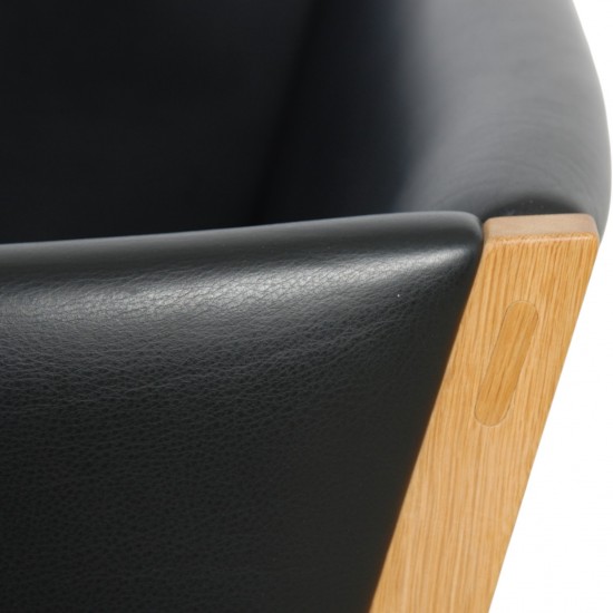 Hans Wegner 2.personers Ge285 sofa i sort læder