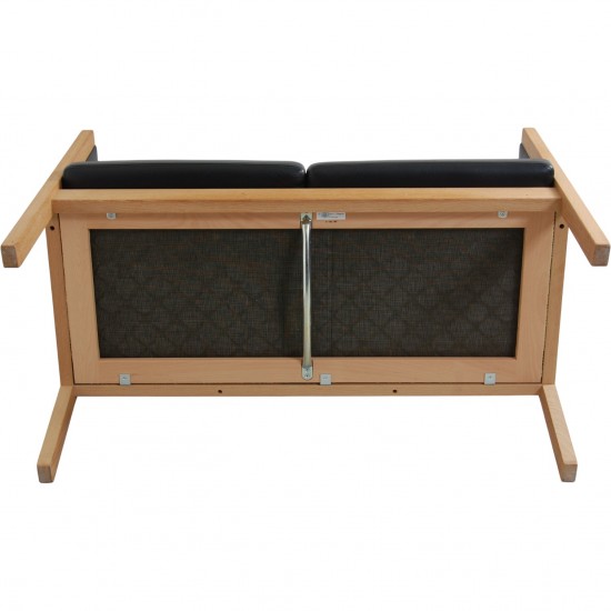 Hans Wegner 2.personers Ge285 sofa i sort læder