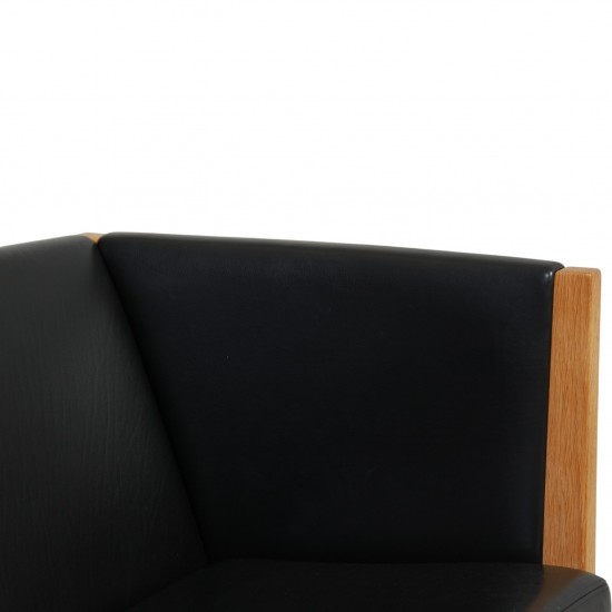 Hans Wegner 2.personers Ge285 sofa i sort læder