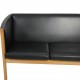Hans Wegner 2.personers Ge285 sofa i sort læder