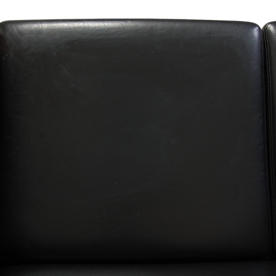 Hans Wegner 2.personers Ge285 sofa i sort læder