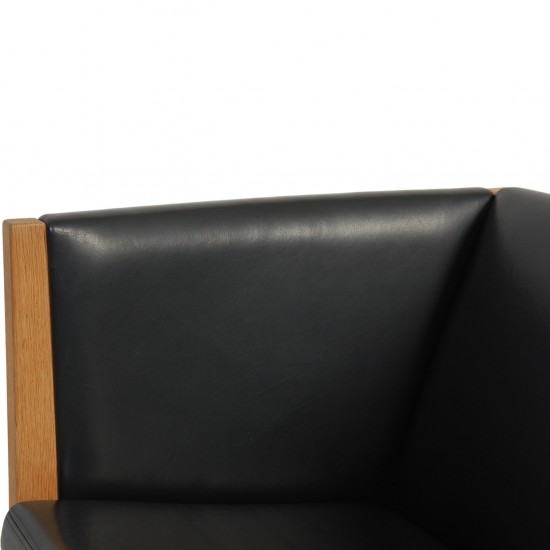 Hans Wegner 3-personers Ge285 sofa i sort læder