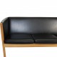 Hans Wegner 3-personers Ge285 sofa i sort læder