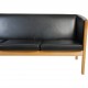 Hans Wegner 3-personers Ge285 sofa i sort læder