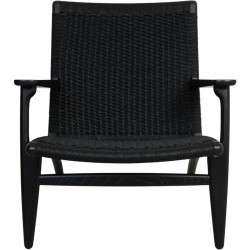 Hans Wegner sort CH25 loungestol i eg