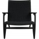 Hans Wegner sort CH25 loungestol i eg