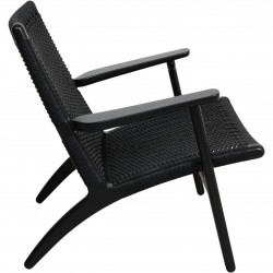 Hans Wegner sort CH25 loungestol i eg