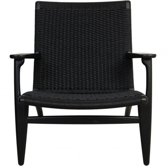 Hans Wegner sort CH25 loungestol i eg