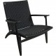 Hans Wegner sort CH25 loungestol i eg