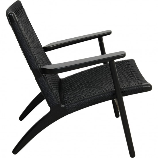 Hans Wegner sort CH25 loungestol i eg