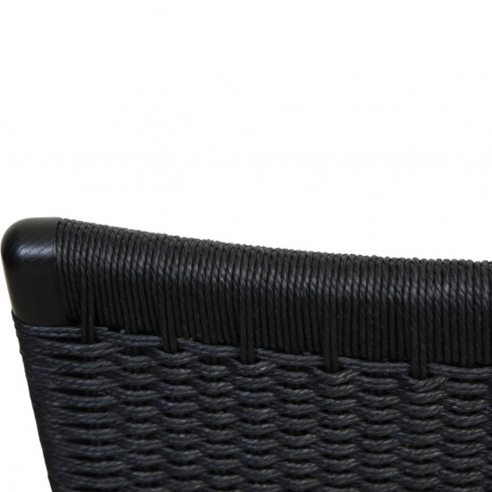 Hans Wegner sort CH25 loungestol i eg