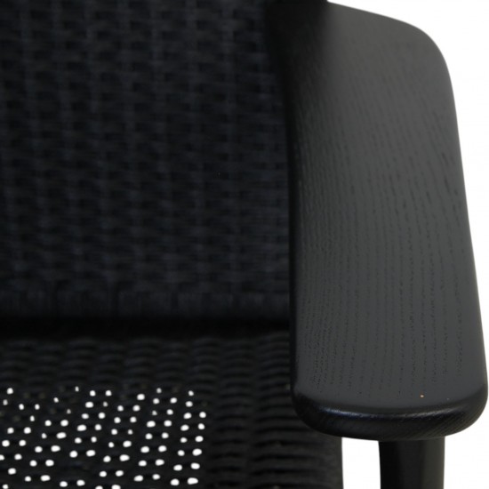 Hans Wegner sort CH25 loungestol i eg