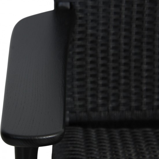 Hans Wegner sort CH25 loungestol i eg