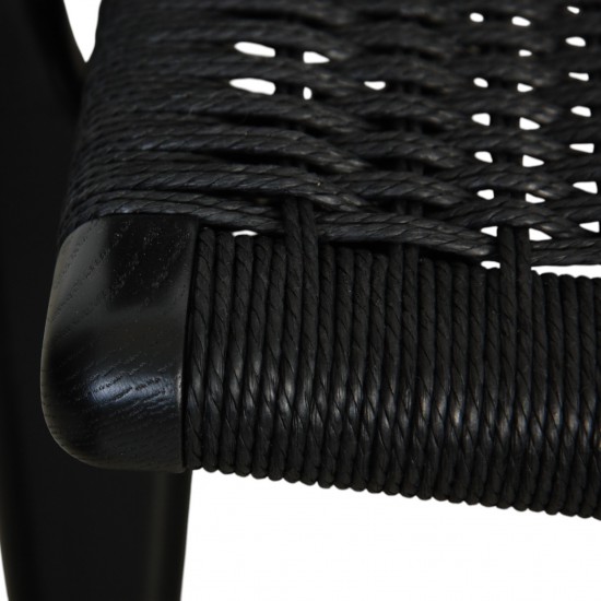 Hans Wegner sort CH25 loungestol i eg