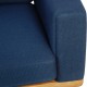 Hans Wegner GE236 3-personers sofa i blåt stof og eg