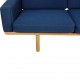Hans Wegner GE236 3-personers sofa i blåt stof og eg
