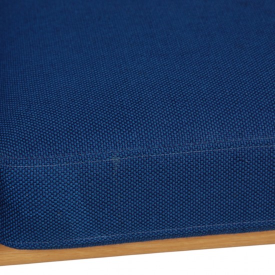 Hans Wegner GE236 3-personers sofa i blåt stof og eg