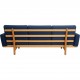 Hans Wegner GE236 3-personers sofa i blåt stof og eg