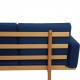Hans Wegner GE236 3-personers sofa i blåt stof og eg
