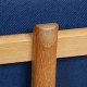 Hans Wegner GE236 3-personers sofa i blåt stof og eg