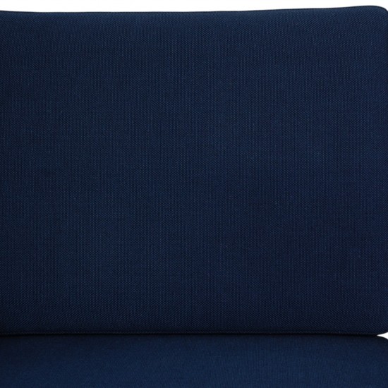 Hans Wegner GE236 3-personers sofa i blåt stof og eg