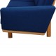 Hans Wegner GE236 3-personers sofa i blåt stof og eg