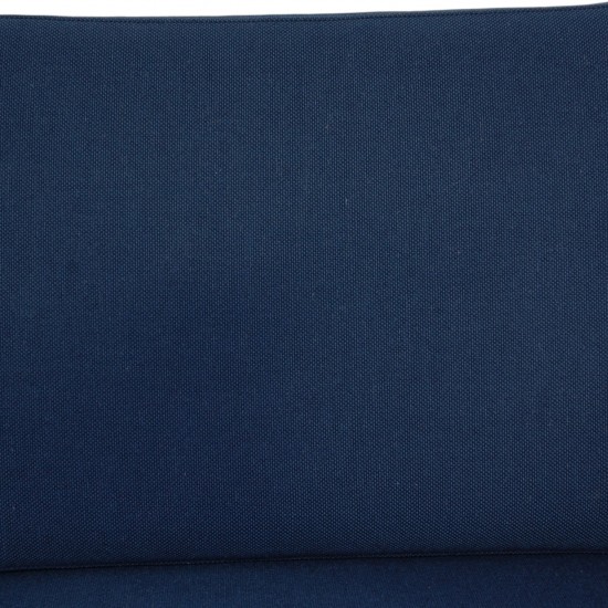 Hans Wegner GE236 3-personers sofa i blåt stof og eg