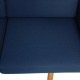 Hans Wegner GE236 3-personers sofa i blåt stof og eg