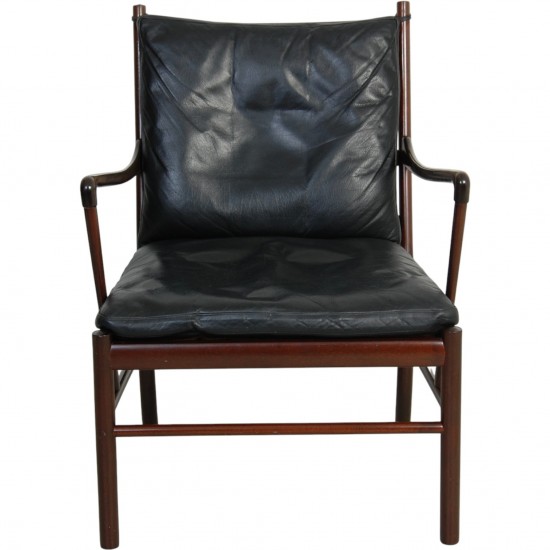 Ole Wanscher Colonial stol af mahogni og sort læder