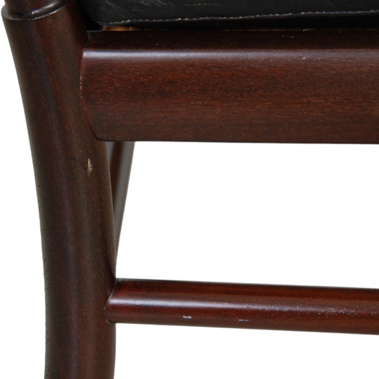 Ole Wanscher Colonial stol af mahogni og sort læder