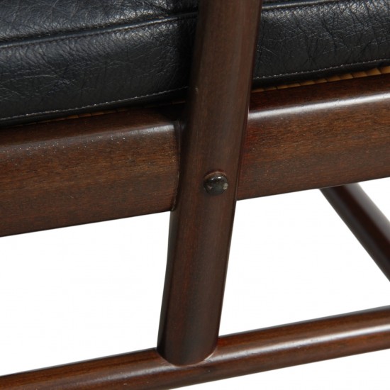 Ole Wanscher Colonial stol af mahogni og sort læder