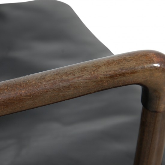 Ole Wanscher Colonial stol af mahogni og sort læder