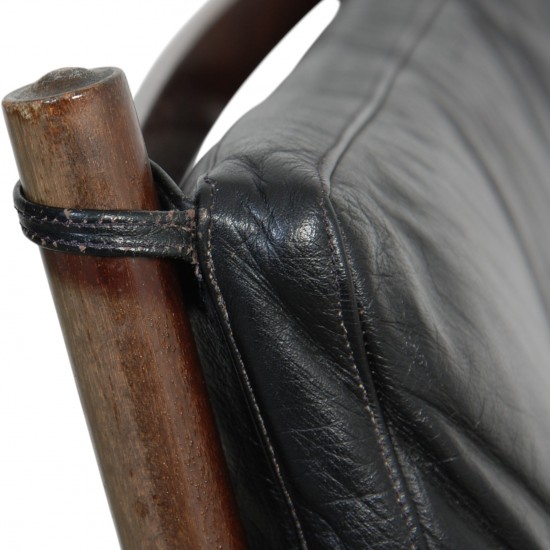 Ole Wanscher Colonial stol af mahogni og sort læder