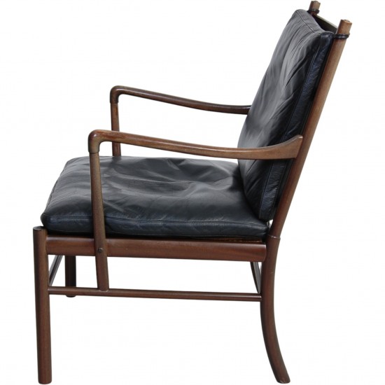 Ole Wanscher Colonial stol af mahogni og sort læder