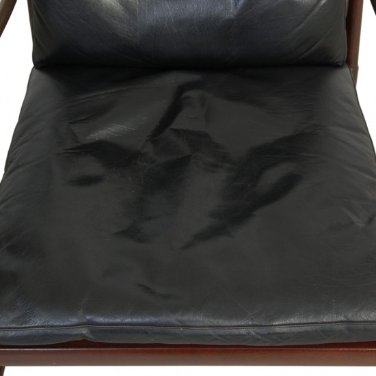 Ole Wanscher Colonial stol af mahogni og sort læder