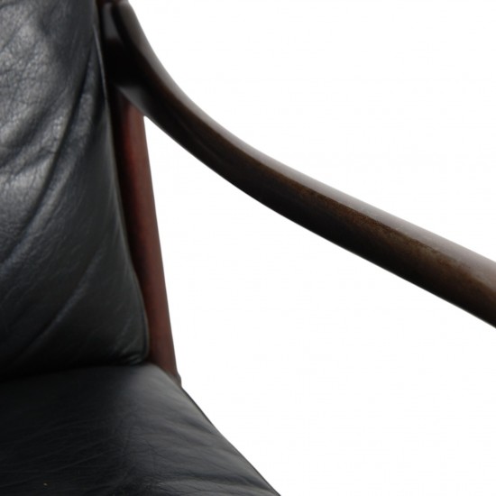 Ole Wanscher Colonial stol af mahogni og sort læder