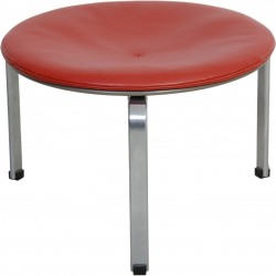 Poul Kjærholm PK33 skammel i rødt læder 1999