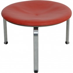 Poul Kjærholm PK33 skammel i rødt læder 1999