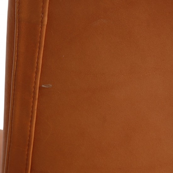 Sæt af 6 Poul Kjærholm PK9 stole i valnød Grace læder 2016