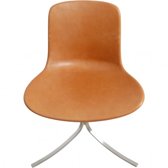 Sæt af 6 Poul Kjærholm PK9 stole i valnød Grace læder 2016