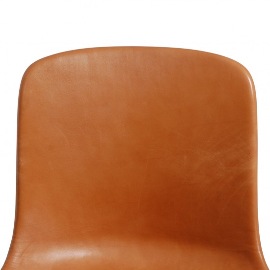 Sæt af 6 Poul Kjærholm PK9 stole i valnød Grace læder 2016