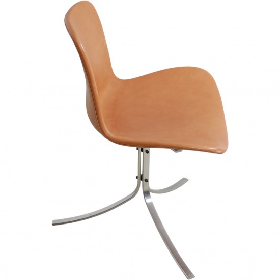 Sæt af 6 Poul Kjærholm PK9 stole i valnød Grace læder 2016