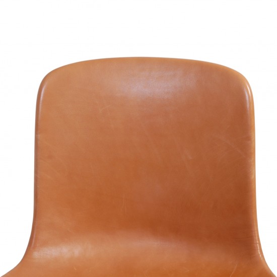 Sæt af 6 Poul Kjærholm PK9 stole i valnød Grace læder 2016