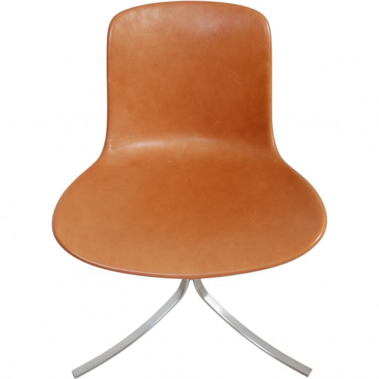 Sæt af 6 Poul Kjærholm PK9 stole i valnød Grace læder 2016